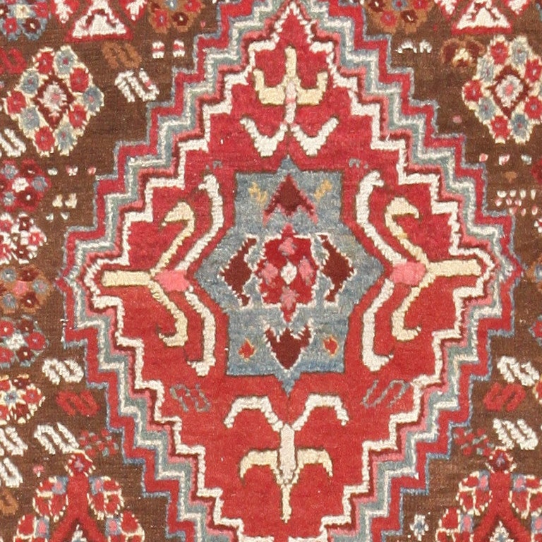 Hand-Knotted Rare Antique Caucasian Kazak Runner. Size: 3 ft 4 in x 10 ft 6 in