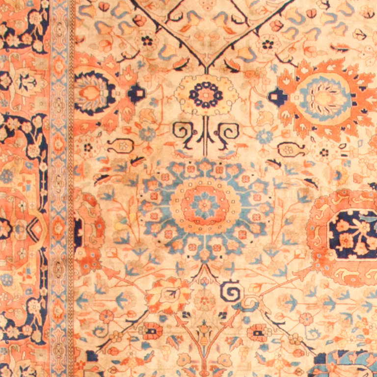 Hand-Knotted Antique Indian Agra Rug