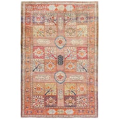 Garden Design Antique Persian Silk Heriz Carpet
