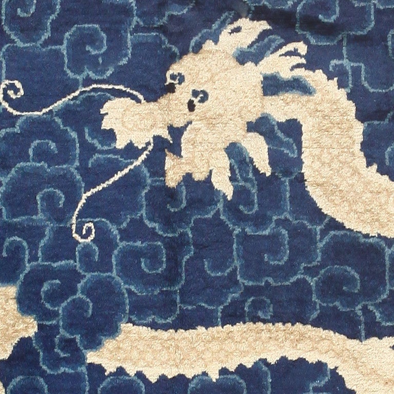 Wool Antique Chinese Dragon Rug