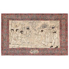 Used Persian Kerman Rug “The Selling of Joseph”