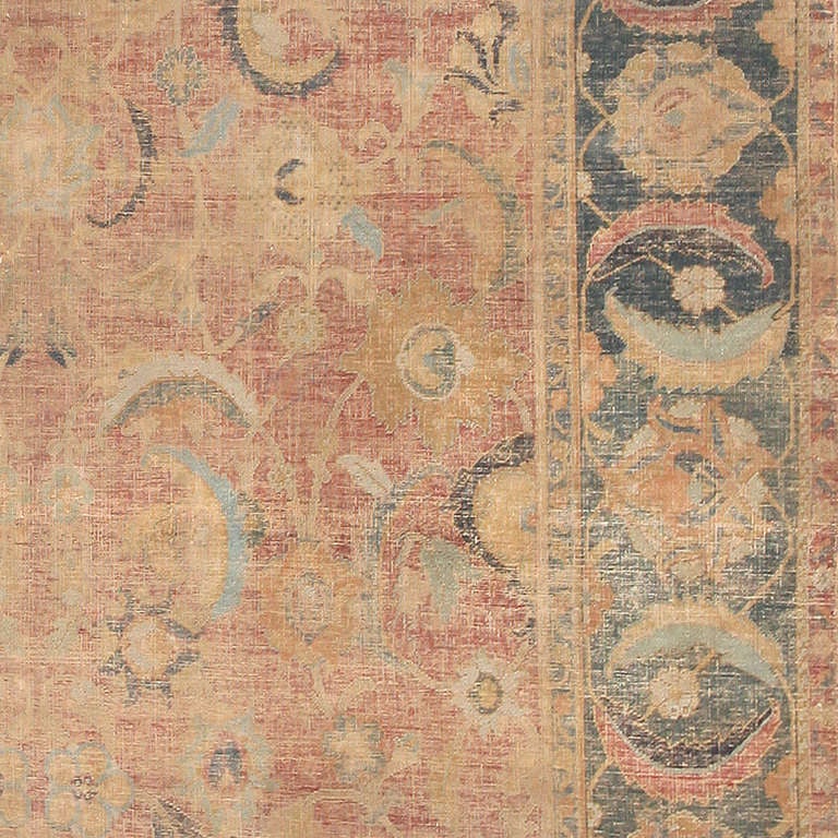 Rococo Seventeenth Century Esfahan Persian Rug