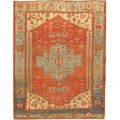 Antique Heriz Serapi Carpet Size: 9 x 11'6''