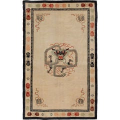 Antique Tibetan Dragon Rug