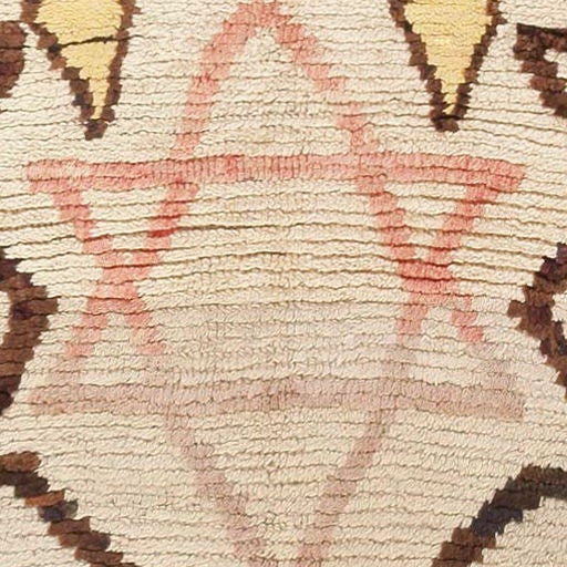 Vintage Mid-Century Moroccan Rug ( Judaica)