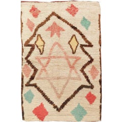 Vintage Mid-Century Moroccan Rug ( Judaica)