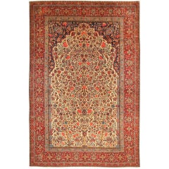 Antique Kashan Persian Rug