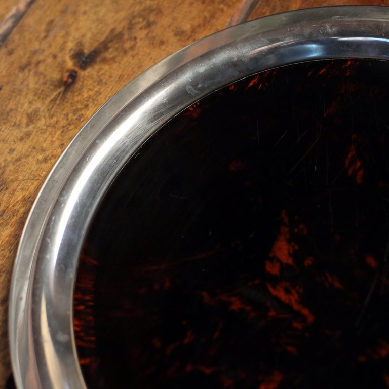 Silver Plated Faux Tortoise Serving Tray