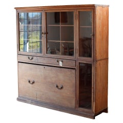 Antique Pitch Pine Arms Cabinet, England c. mid 19th century