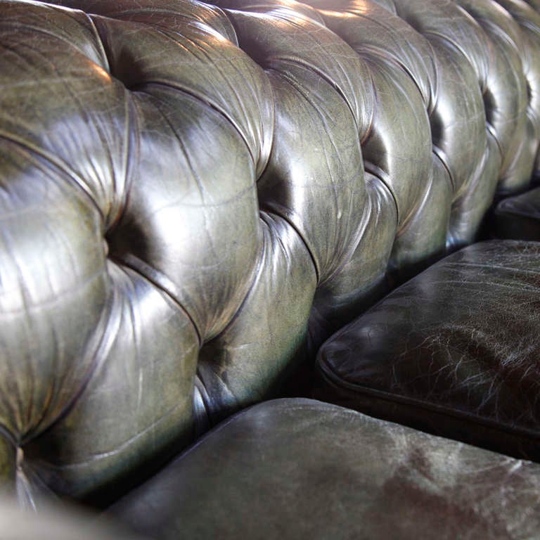 Green Leather Chesterfield Sofa's 1
