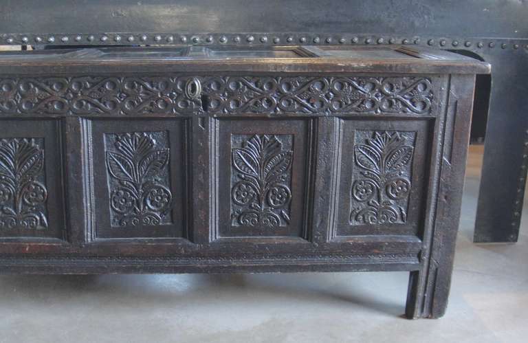 English Carved Trunk 2
