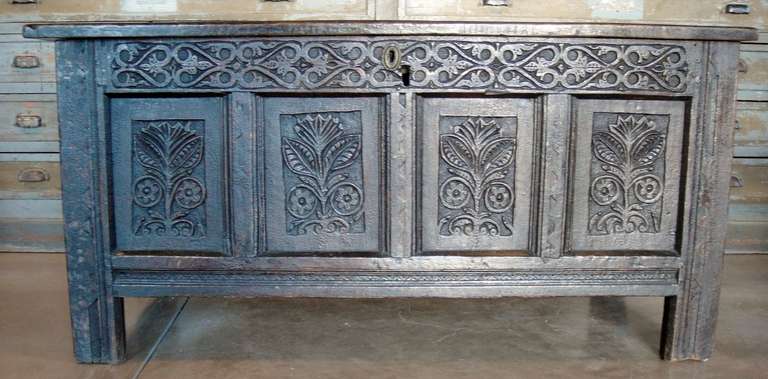 English Carved Trunk 3