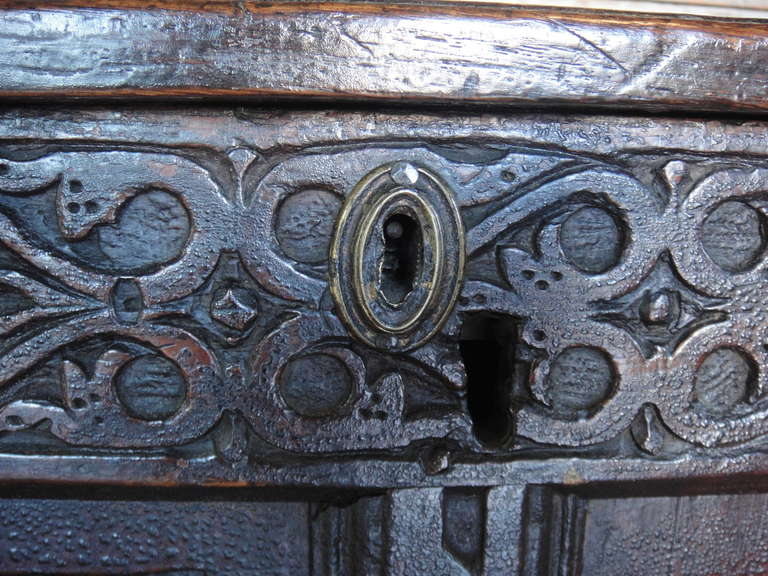 18th Century and Earlier English Carved Trunk