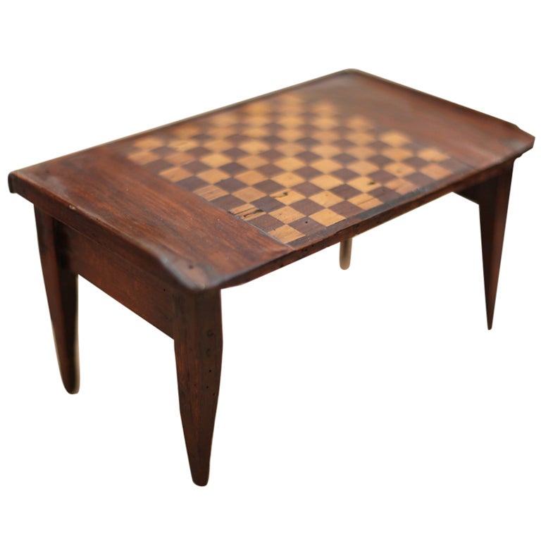 Miniature Chess / Checker Table at 1stDibs