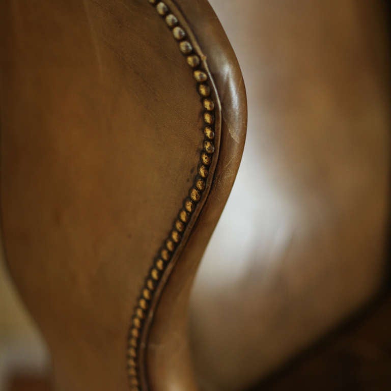 Georgian Leather Wingback Chair