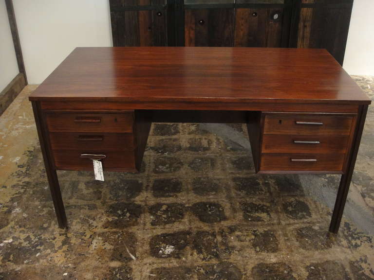 Danish Palisander Desk with Key 1