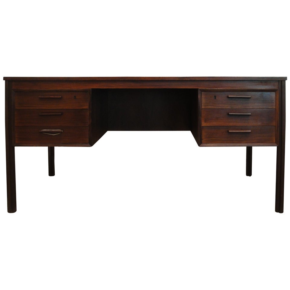 Danish Palisander Desk with Key