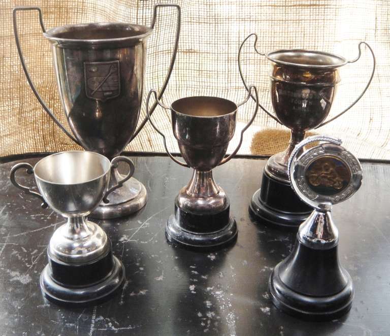 Vintage Silver Plated Trophies In Excellent Condition In Napa, CA