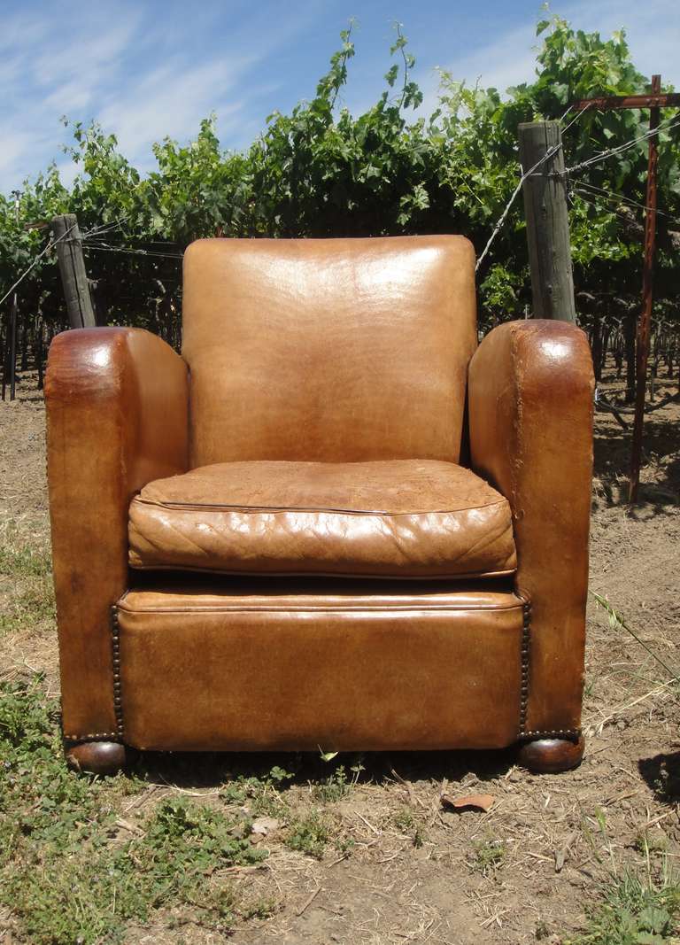Leather Armchair Set 1