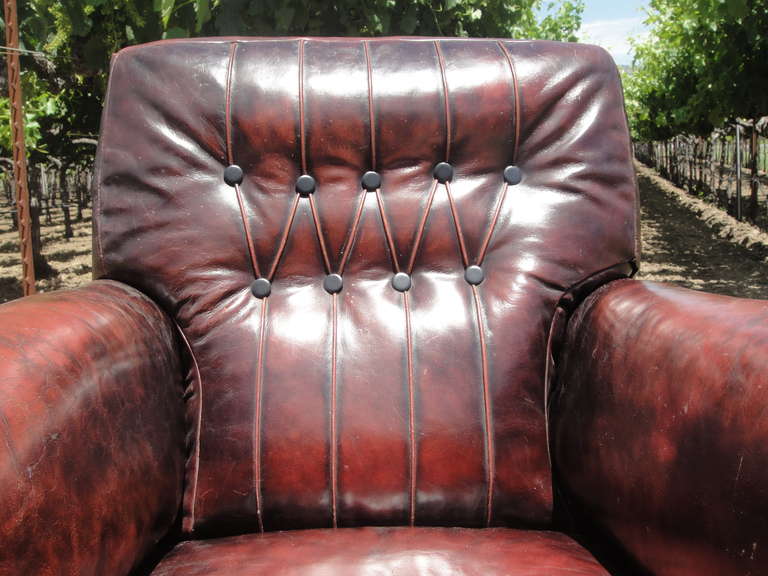 Leather Easy Armchair In Excellent Condition In Napa, CA