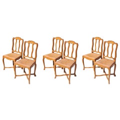 Ensemble de chaises de salle à manger en hêtre, vers les années 1940