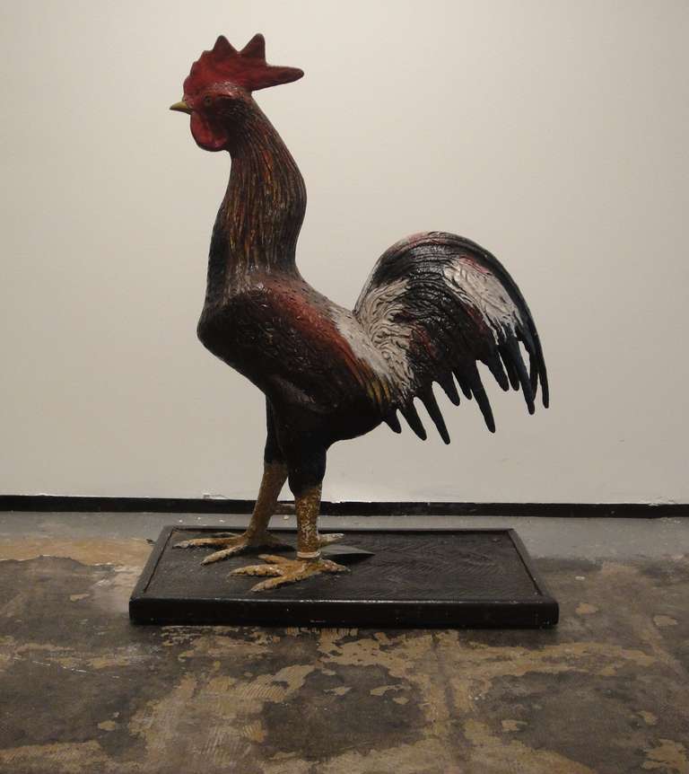 Vintage paper mache rooster from Indonesia originally created in the early 1900’s as visual representation of herbal shop, as was the local custom.