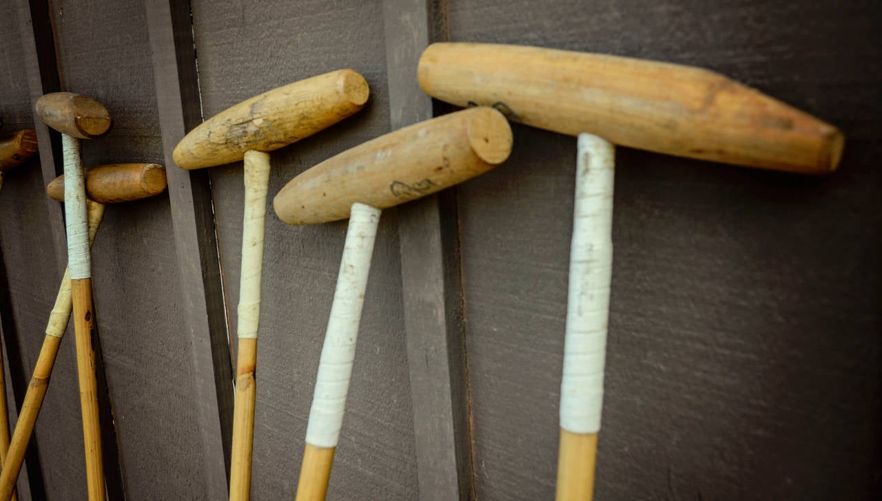 20th Century Set of Vintage Bamboo Polo Mallets