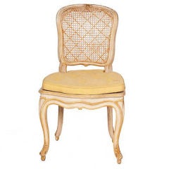Antique White & Yellow Caned Chairs