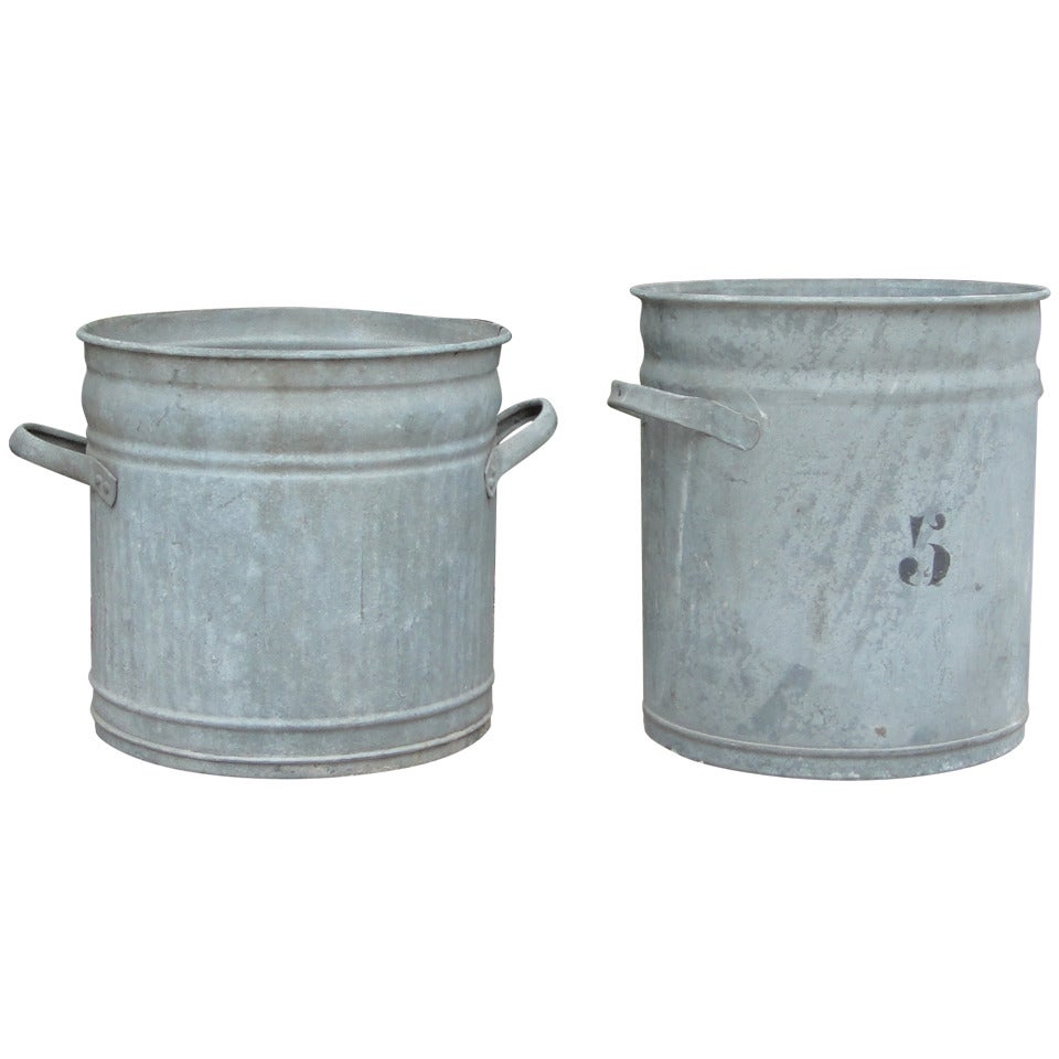Early 20th Century French Metal Grain Tins For Sale