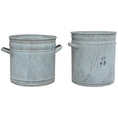 Antique Early 20th Century French Metal Grain Tins