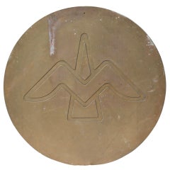 Round Bronze Sculpture of Bird