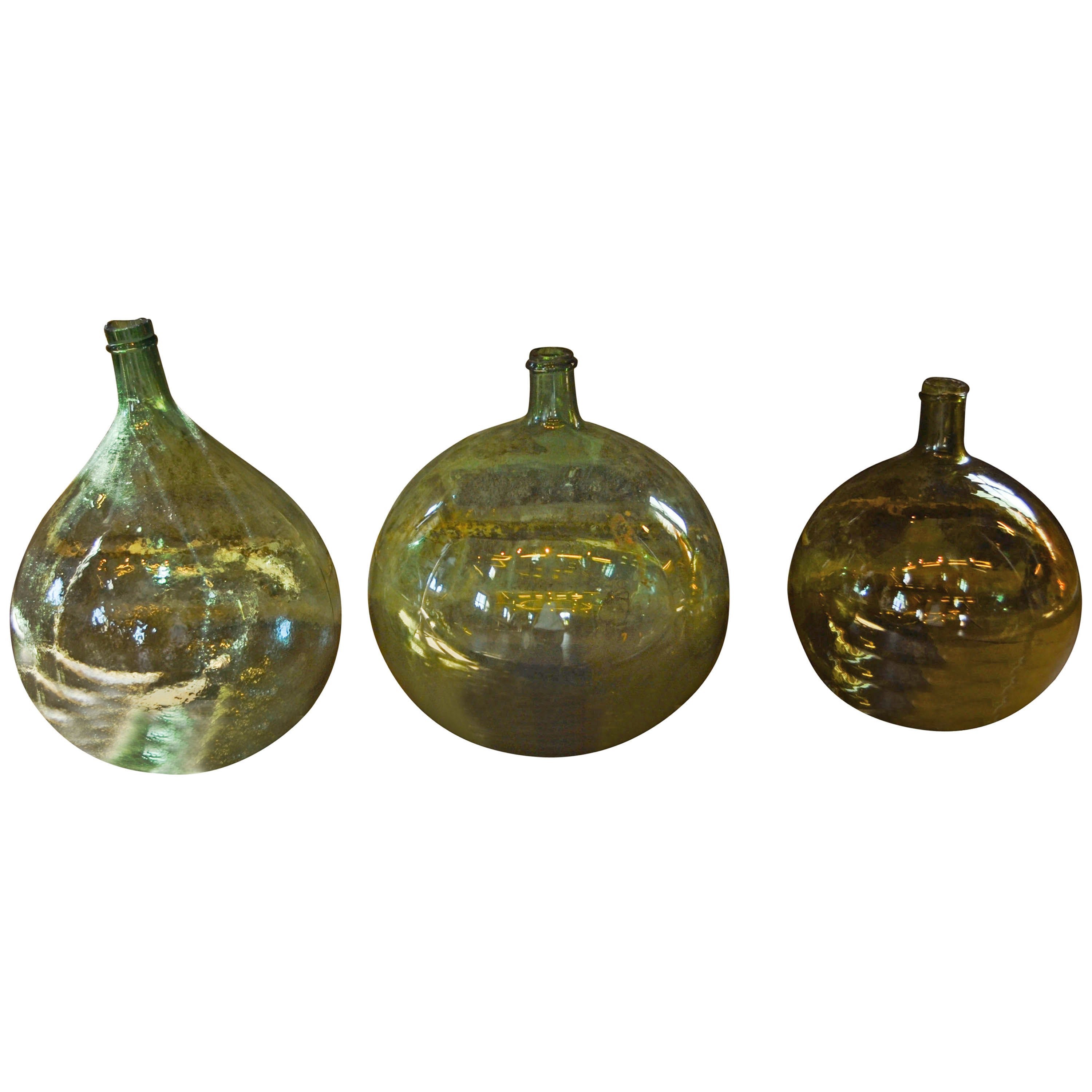 Vintage Blown Glass Wine Jars