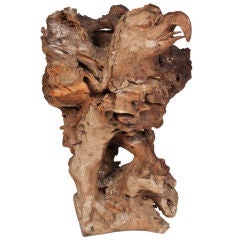 Olive Wood Root Eagle Sculpture