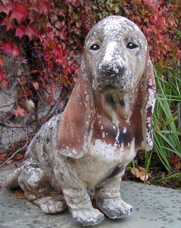 basset hound garden statue