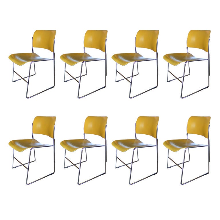 Set of 8 David Rowland 40/4 Stacking Chairs (sold separately)