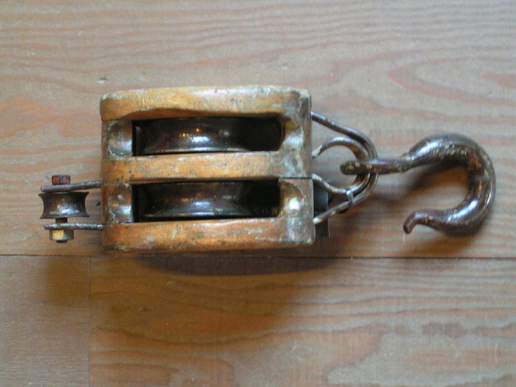 antique wooden pulleys value
