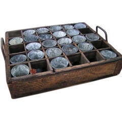 Antique Hungarian Garden Box with Metal Containers