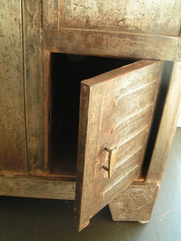 Vintage Metal Storage Cabinet, c. 1920's In Excellent Condition In Napa, CA