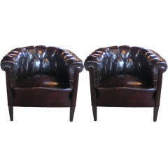 Tufted Leather Arm Chairs