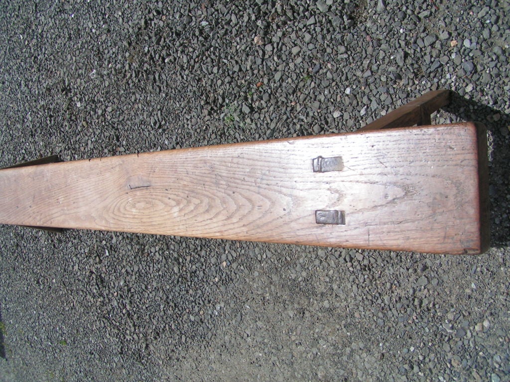 Swedish 19th Century Low Wooden Bench from Sweden