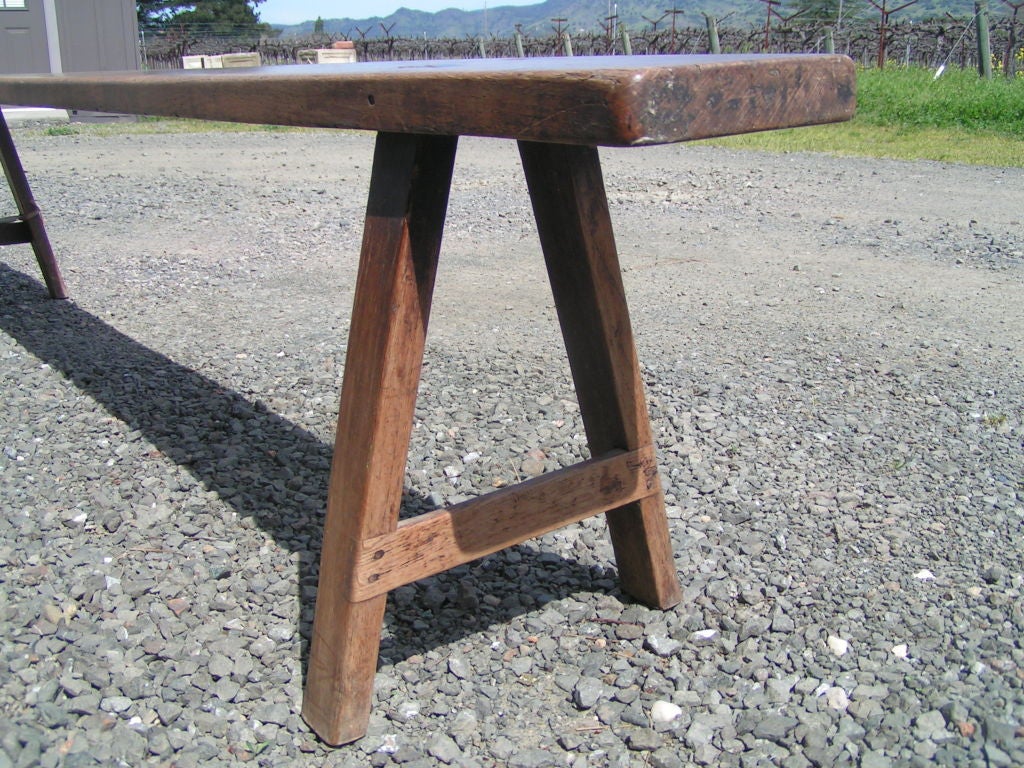 19th Century Low Wooden Bench from Sweden In Good Condition In Napa, CA