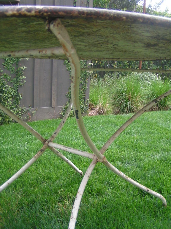 White Metal Folding Garden Table