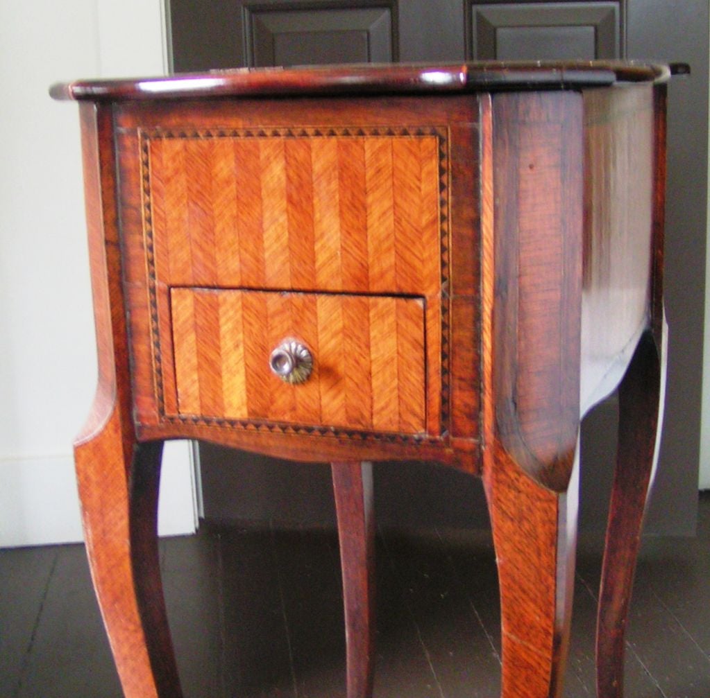 Petite Marquetry Side Table, circa Late 19th Century In Excellent Condition For Sale In Napa, CA