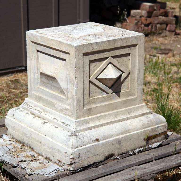 Cast stone pedestals have wonderful patina. Great for the garden or table base. Priced individually.

  