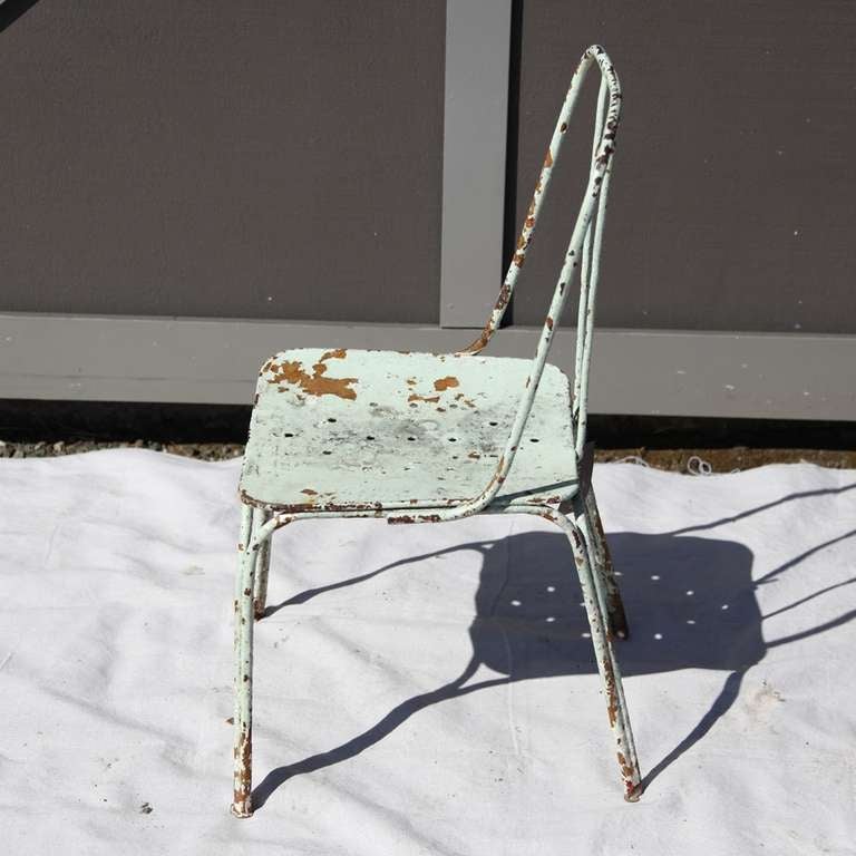 White Vintage French Garden Chairs, c. 1930's In Good Condition In Napa, CA