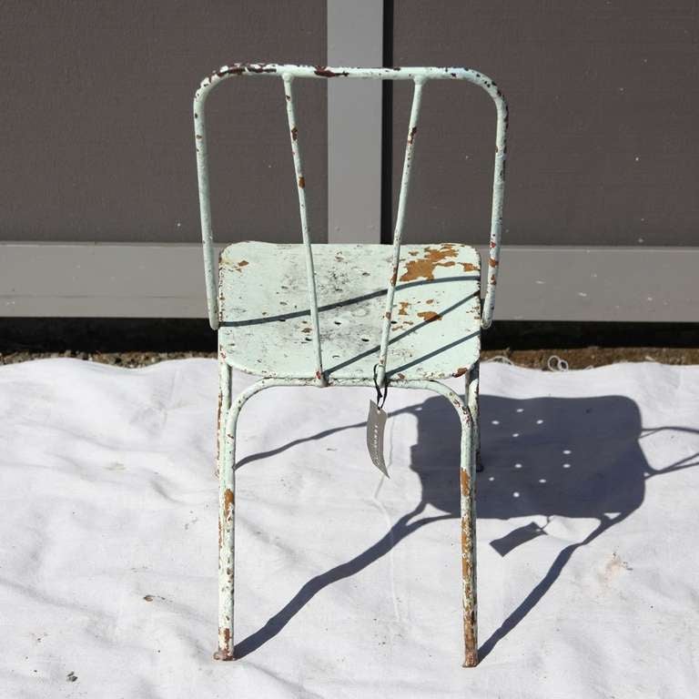 Mid-20th Century White Vintage French Garden Chairs, c. 1930's