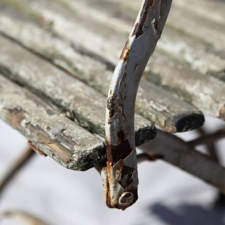 Pair of Slated Garden Chairs, c. 1880 For Sale 1