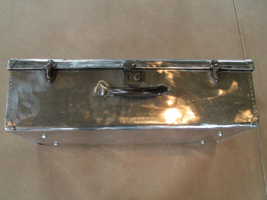 Mid-20th Century Petite Vintage Aluminum Trunk