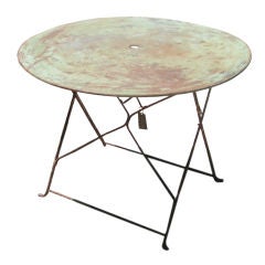 Vintage French Patina Garden Table, circa 1940s 12