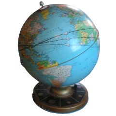 J. Chein and Co. 7 1/2 Inch Globe with Space Shuttle Orbit